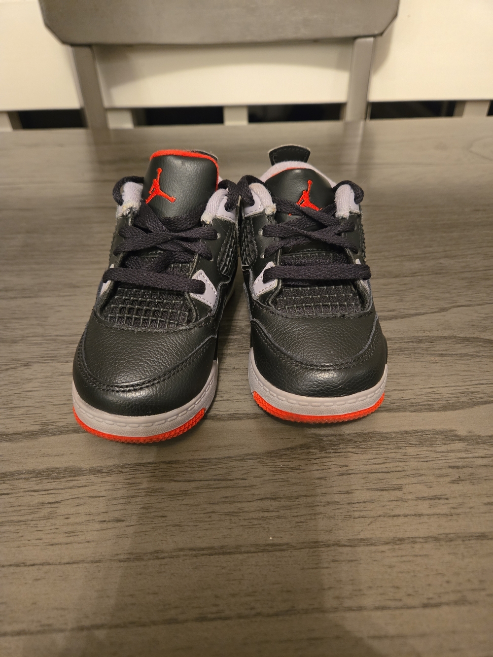 Nike Kids Black, Gray and Red High-Top Sneakers - Picture 2 of 4